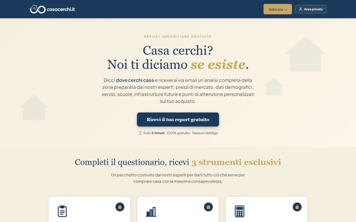 CasaCerchi: Un simulatore di mutuo che trasforma le visite in contatti qualificati.